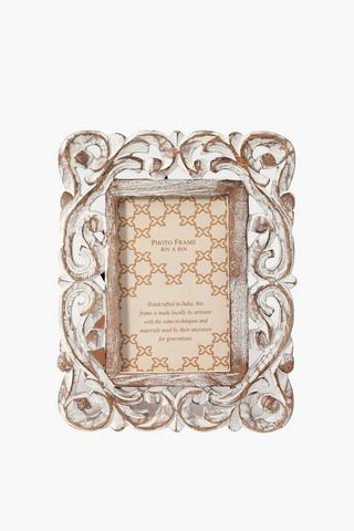 Vintage Carved Wooden Frame, 10x15cm