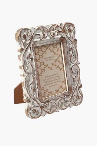 Vintage Carved Wooden Frame, 10x15cm