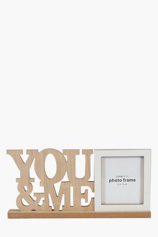 You And Me Wood Frame, 15x15cm