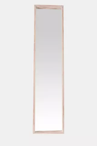 Washed Light Wood Standing Mirror