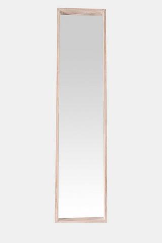 Washed Light Wood Standing Mirror