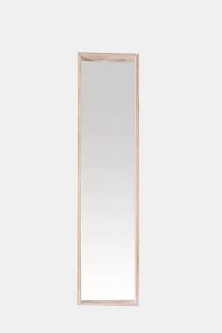 Washed Light Wood Skinny Mirror