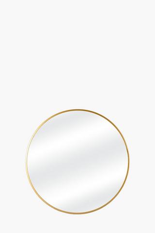 Metal Rim Round Mirror, 72cm