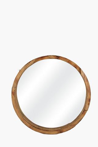 Cascade Mango Wood Round Mirror, 60cm