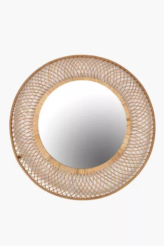 Flat Weave Round Mirror, 90cm