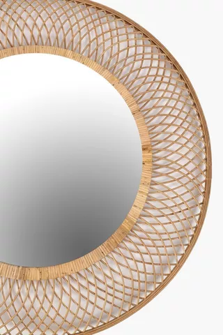 Flat Weave Round Mirror, 90cm