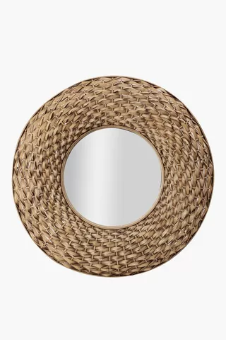 Bamboo Basket Weave Mirror, 80cm