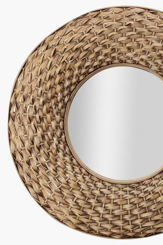 Bamboo Basket Weave Mirror, 80cm