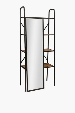 4 Tier Mirror Standing Shelf