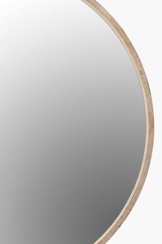 Washed Wood Round Mirror