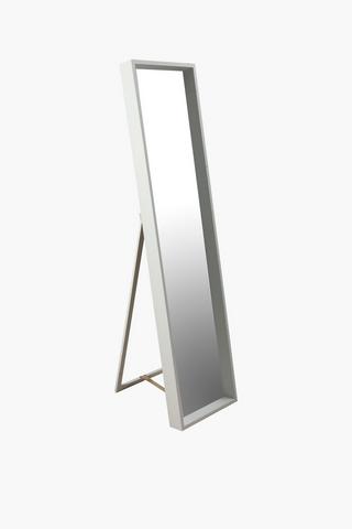 White Wood Standing Mirror Large