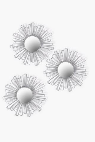 3 Metal Flower Mirror Pack