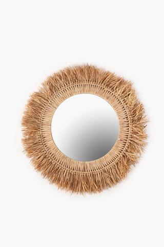Raffia Round Mirror, 50cm