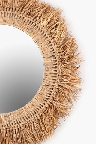 Raffia Round Mirror, 50cm