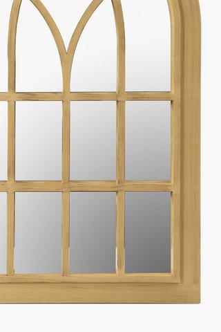 Wooden Arch Window Mirror