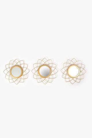 3 Pack Floral Classic Mirrors