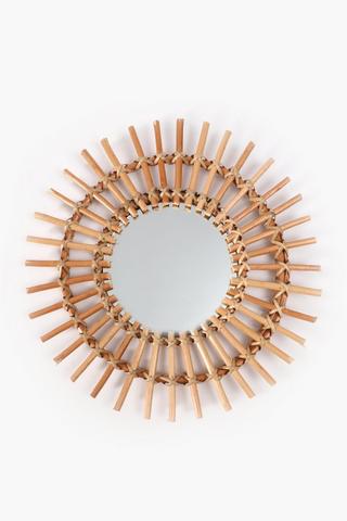 3 Pack Rattan Spiked Mirrors