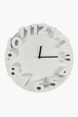3d Numbers Wood Clock