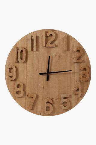 Washed Light Wood Clock