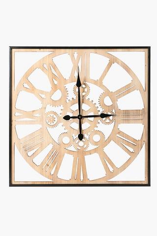 Industrial Wooden Clock