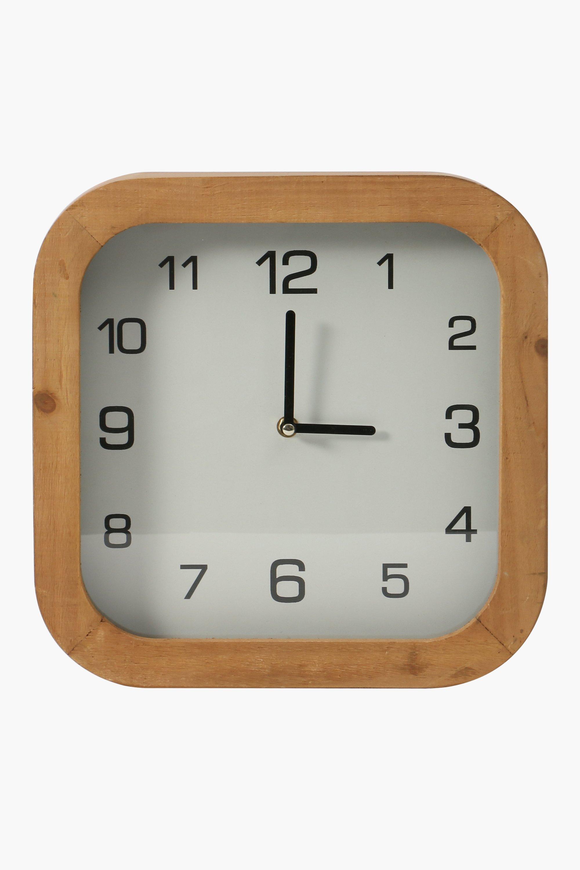 Chestnut Wooden Square Clock