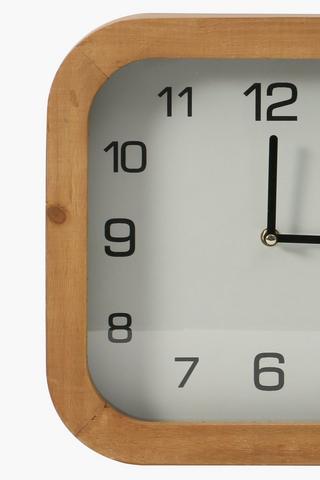 Chestnut Wooden Square Clock