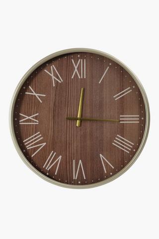 Vintage Wood Wall Clock, 60cm