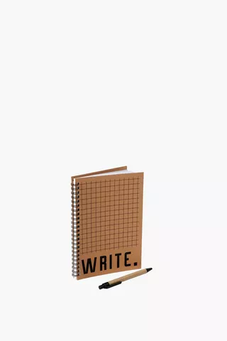 Spiral Write Notebook With Pen A5