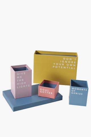 5 Piece Fun Quotes Office Storage Set