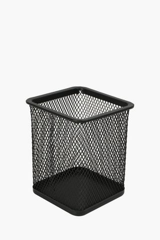 Metal Mesh Square Pen Holder