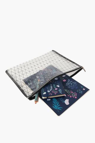 Geometric Clear Plastic Book Bag