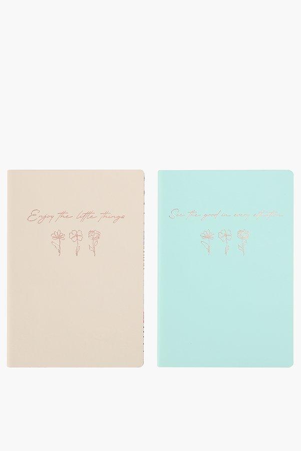 2 Pack Pastel Notebooks A5