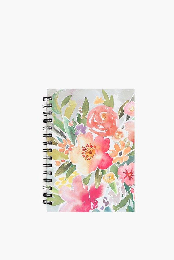 Cherry Floral Spiral Hardcover Notebook A5
