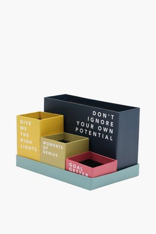5 Piece Fun Quotes Office Storage Set