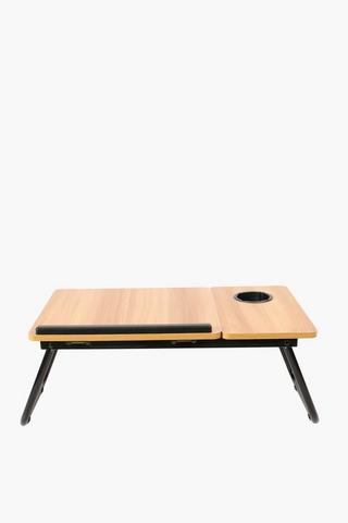 Wooden Laptop Stand With Cup Holder