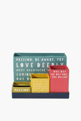 5 Piece Fun Quotes Office Storage Set