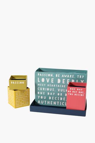 5 Piece Fun Quotes Office Storage Set