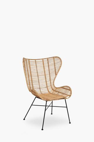 Rattan Wingback Chair