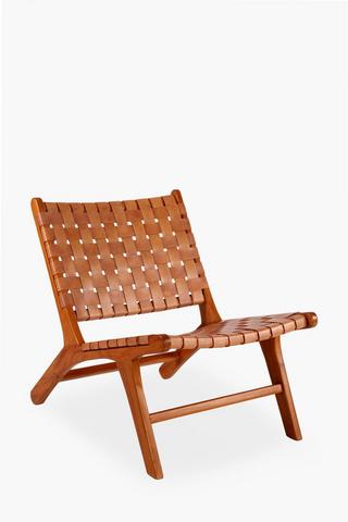 Leather Flat Weave Chair