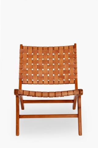 Leather Flat Weave Chair