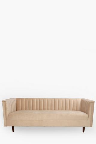 Cognac 3 Seater Ribbed Sofa