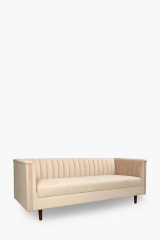 Cognac 3 Seater Ribbed Sofa