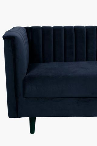 Cognac 3 Seater Ribbed Sofa