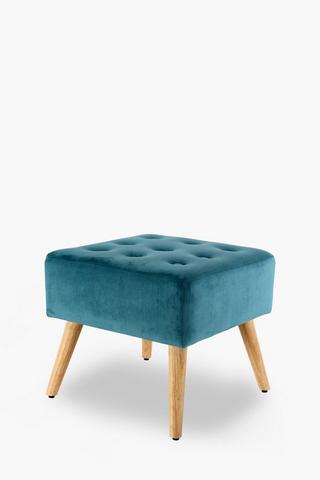 Square Velvet Stool