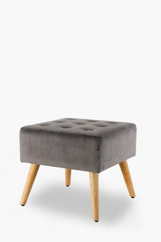 Square Velvet Stool