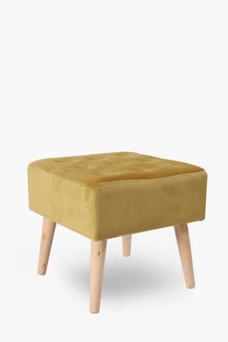 Square Velvet Stool