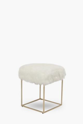 Faux Fur Square Stool