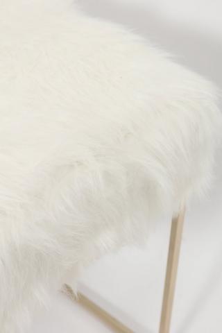 Faux Fur Square Stool