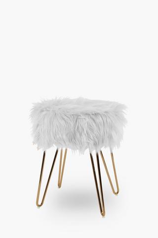 Atomic Faux Fur Stool