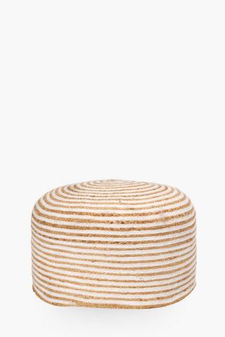Round Braided Jute Pouffe